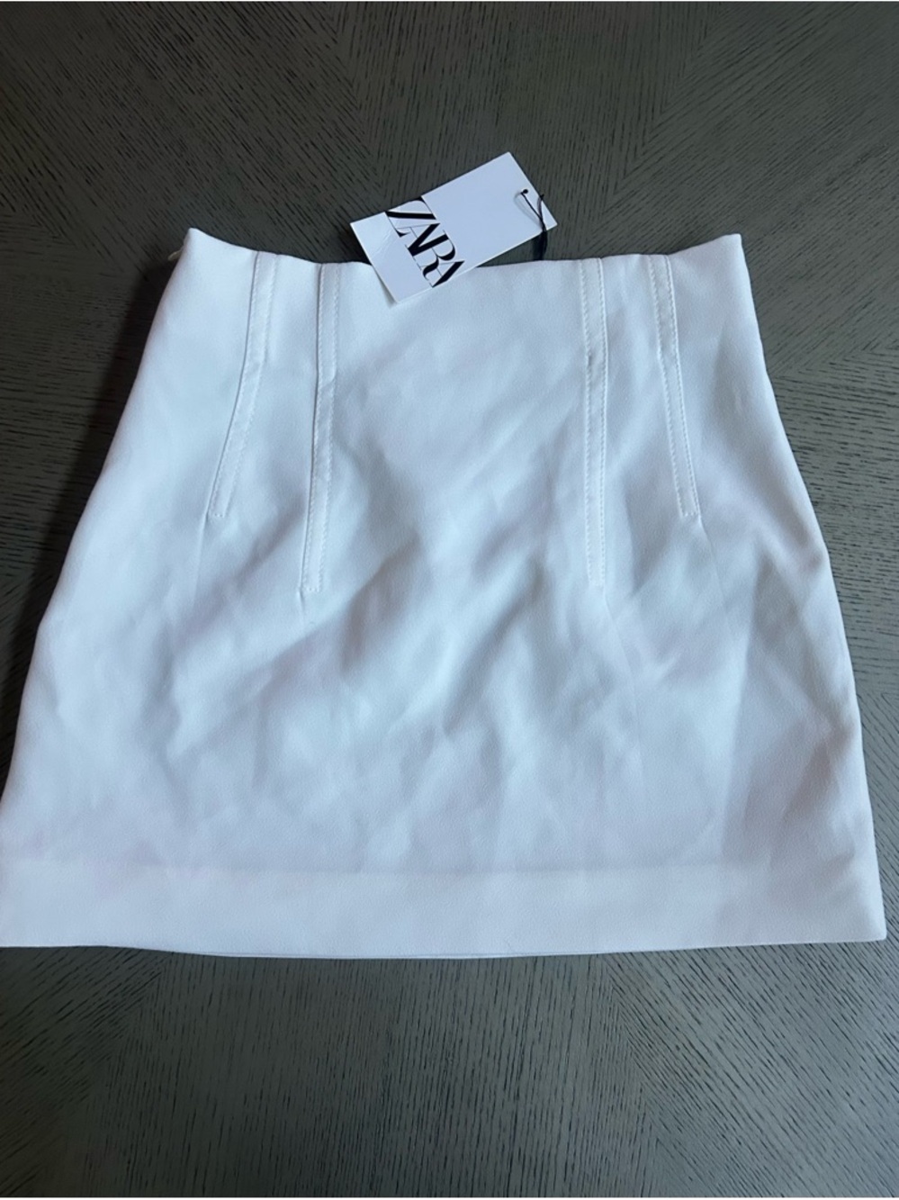 Zara White Tailored Mini Skirt